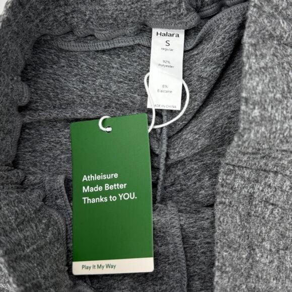 NWT HALARA High Waisted Drawstring Pocket Ruched Yoga Joggers Sz Small Gray - Picture 6 of 8